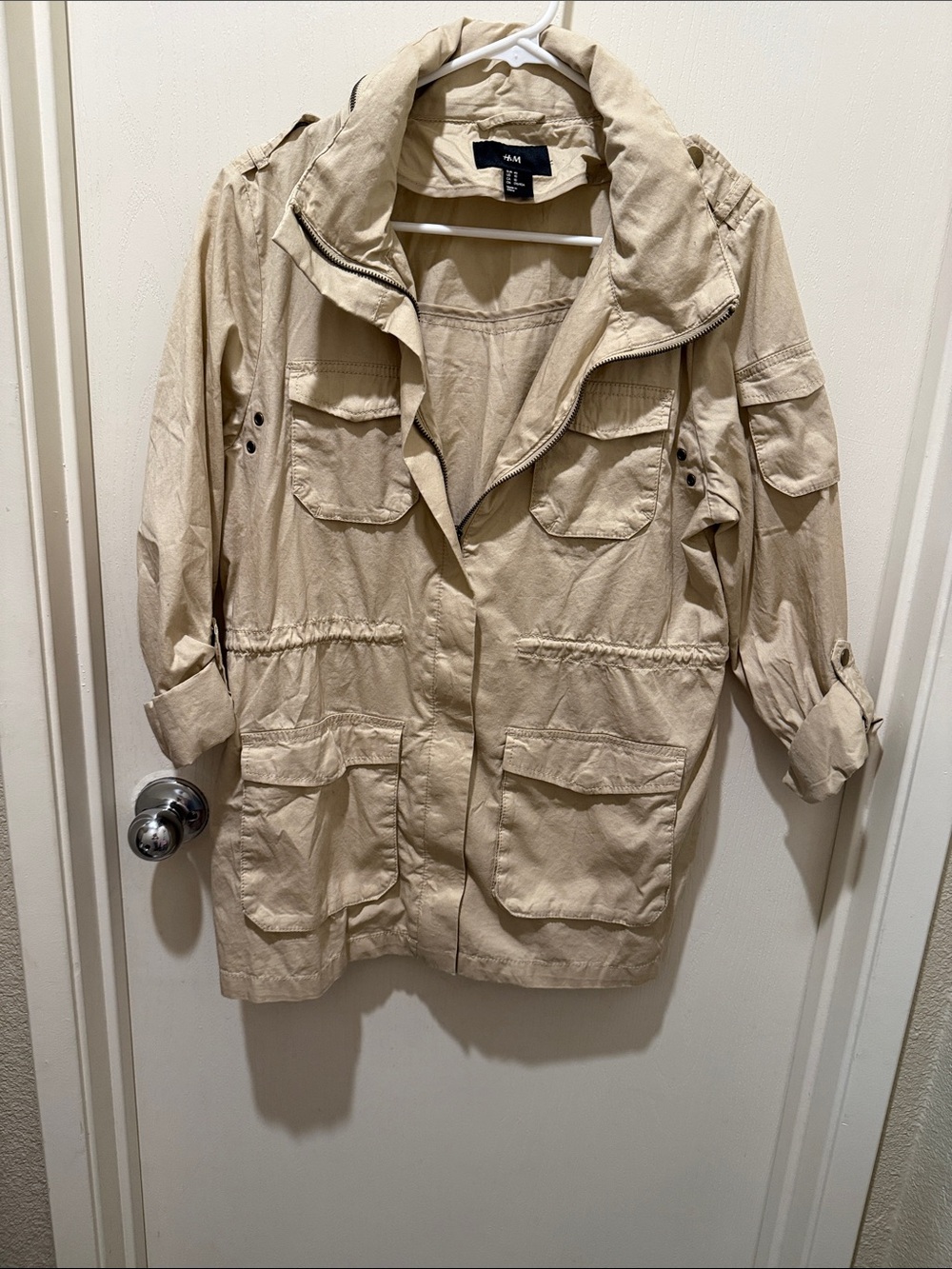 H&M Neutral Beige Utility Field Jacket